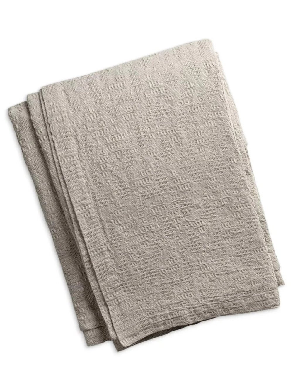Lili Alessandra River Blanket King Natural 98" x 112" Cotton Linen Jacquard